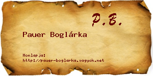 Pauer Boglárka névjegykártya